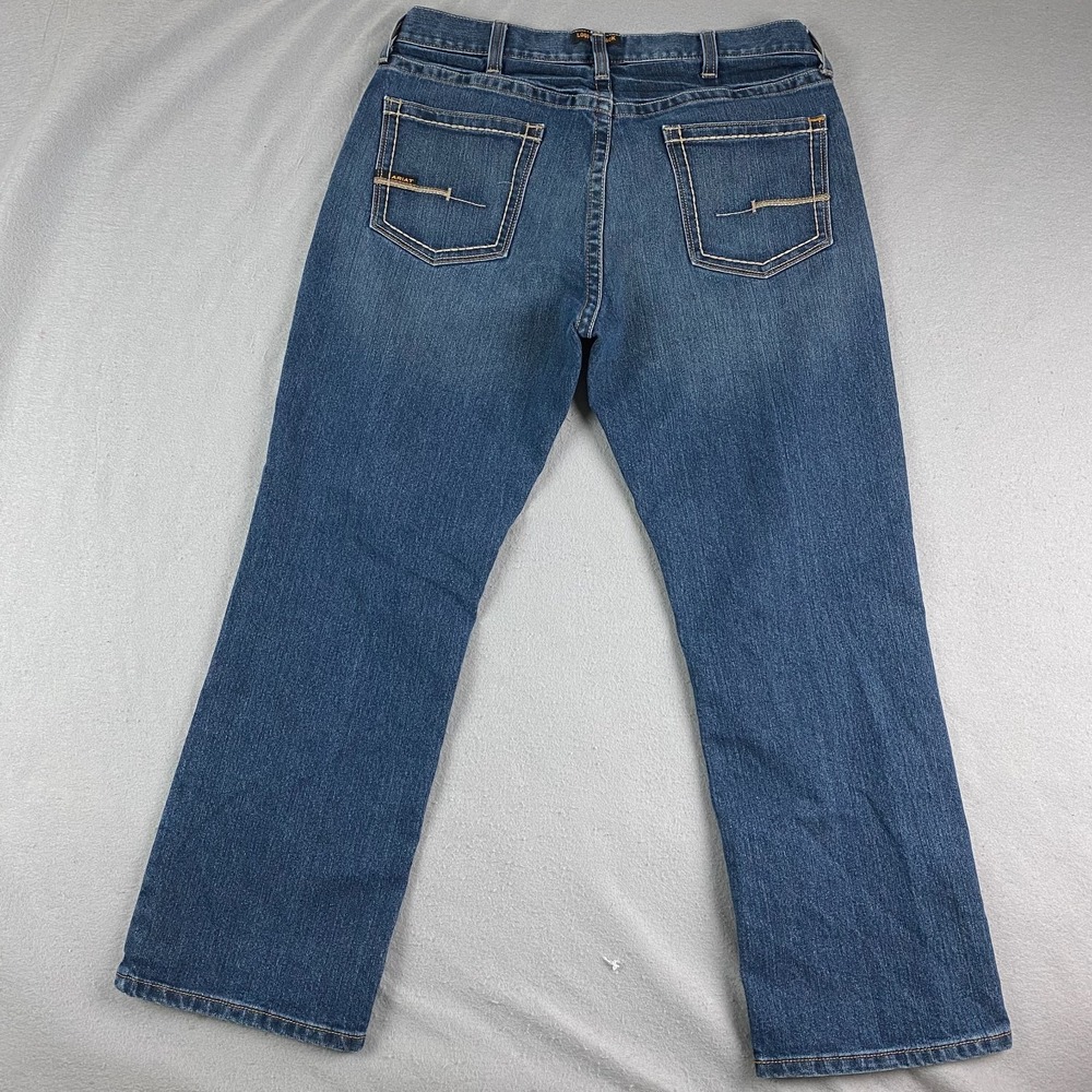 Ariat Rebar M5 Straight Leg Jeans Mens 36x30 Blue Denim Medium Wash Workwear